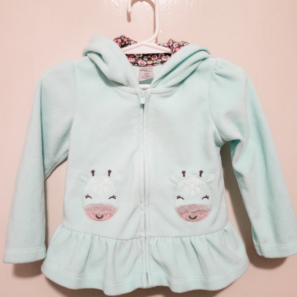 5/$13 Carter's Fleece Zip-Up Hooded Jacket in Mint